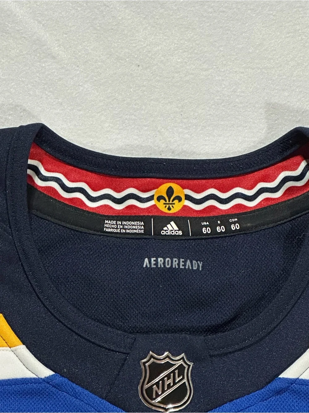 St Louis Blues Adidas Aeroready NHL Hockey Jersey Size 60 Blank Blue